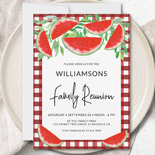 Invitation Réunion de famille aux pastèques d'été 
