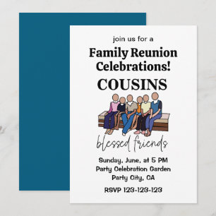 Invitation Réunion de famille Cousins Bienheureux Amis