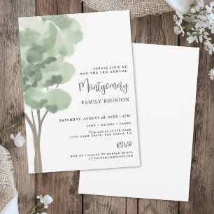Invitation Réunion de famille de l'arbre à l'aquarelle