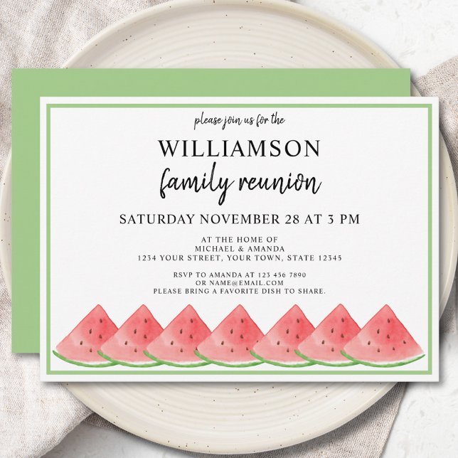 Invitation Réunion de famille d'été de pastèque (Créateur téléchargé)