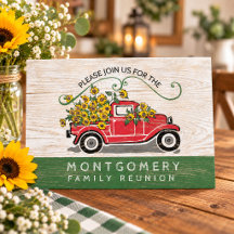 Réunion de famille rustique Tournesols Camion roug