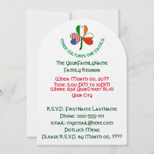 Invitation Réunion de famille Shamrock de Bahraini Irish USA