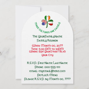 Invitation Réunion de famille Shamrock irlandaise