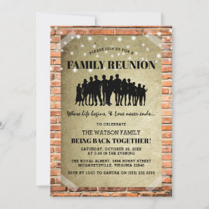 Invitation Réunion de famille urbaine et rustique amusante