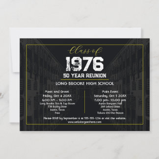 Invitation Réunion de la promotion 1976 Élégant en noir - 50