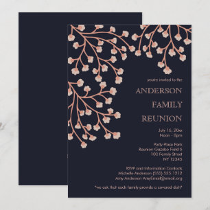 Invitation Réunion de l'arbre généalogique en fleurs de ceris