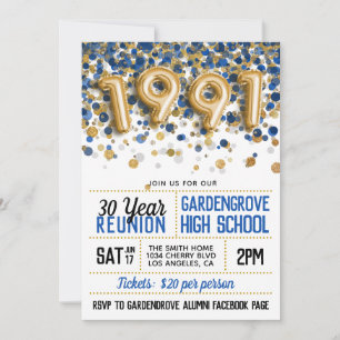 Invitation Réunion de l'école secondaire en 1991