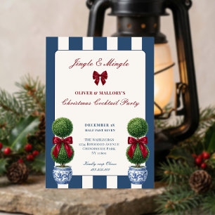 Invitation Réunion de Noël Jingle Mingle Topiaire en Chinoise