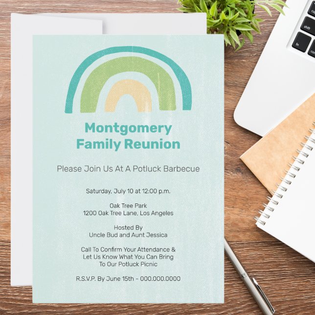Invitation Réunion de Pique-Nique Moderne Rainbow Family Rass (Créateur téléchargé)