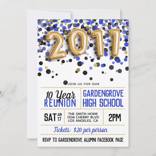 Invitation Réunion du lycée 2011 (Devant)