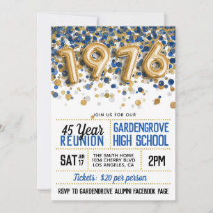 Invitation Réunion du lycée de 1976