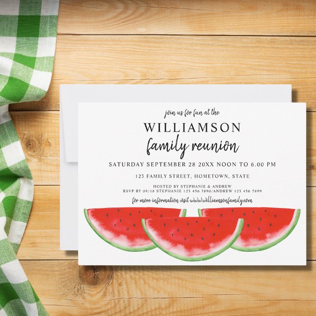 Invitation Réunion familiale de pastèque (Créateur téléchargé)