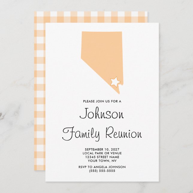 Invitation Réunion familiale de Peach Nevada (Devant / Derrière)