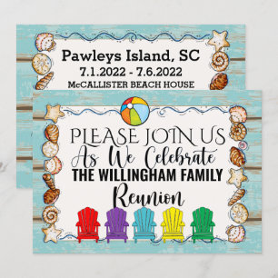 Invitation Réunion familiale de plage, etc Modèle d'invitatio