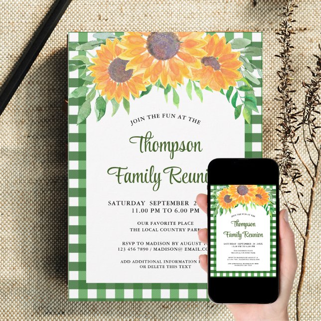 Invitation Réunion familiale florale (Créateur téléchargé)