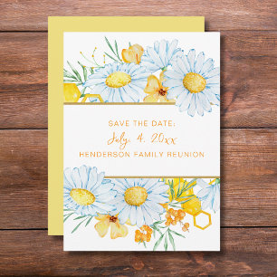 Invitation Réunion familiale florale blanche Enregistrer la d