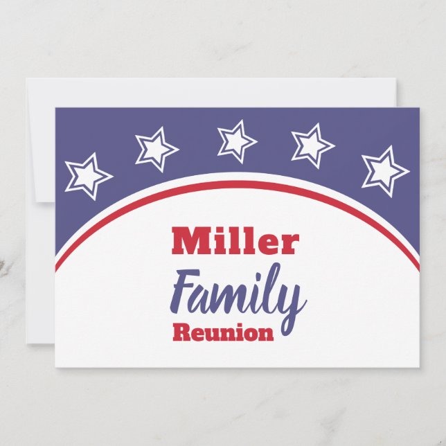 Invitation Reunion familiale moderne rouge blanc (Devant)