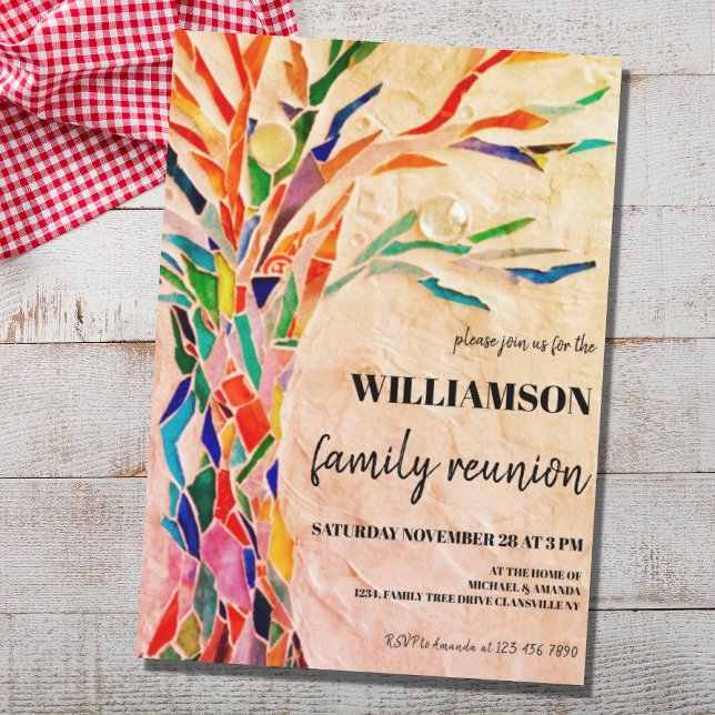 Invitation Réunion familiale rustique (Créateur téléchargé)