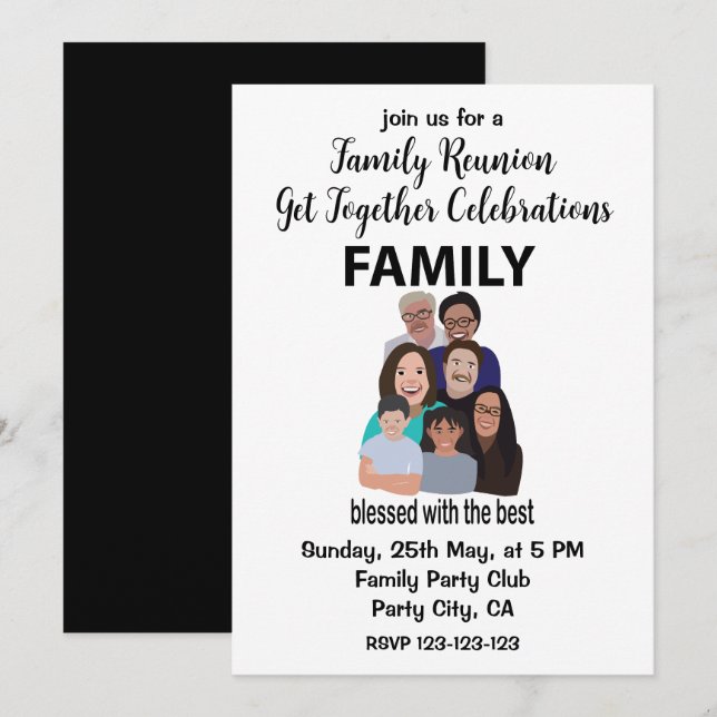 Invitation Reunion Famille Reunion (Devant / Derrière)
