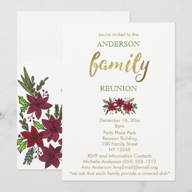 Invitation Réunion famille vacances (Devant / Derrière)