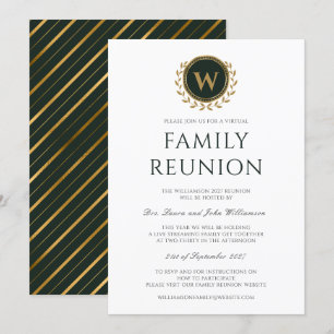 Invitation Réunion initiale de la famille virtuelle Monogramm