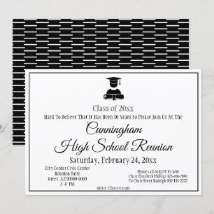 Invitation Réunion minimaliste du lycée Noir Blanc