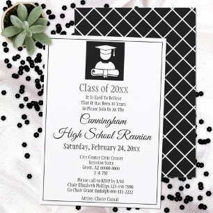 Invitation Réunion minimaliste du lycée Noir Blanc