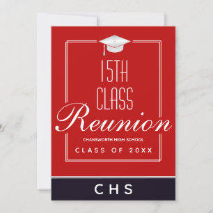Invitation Réunion moderne Red Black 15e Classe