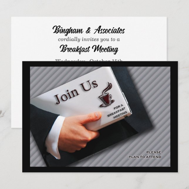 Invitation Réunion professionnelle pour le petit déjeuner (Devant / Derrière)