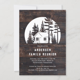 Invitation Réunion rustique Cabine rustique en bois