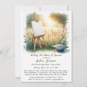 Invitation Réussir la vague de succès - Un diplôme coloré