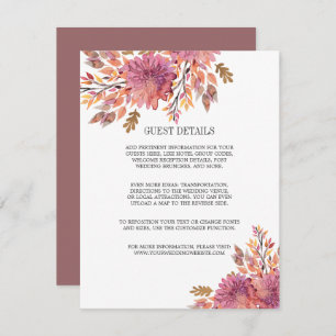 Invitation Rêve d'automne   Élégant détails du mariage