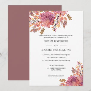 Invitation Rêve d'automne   Mariage élégant