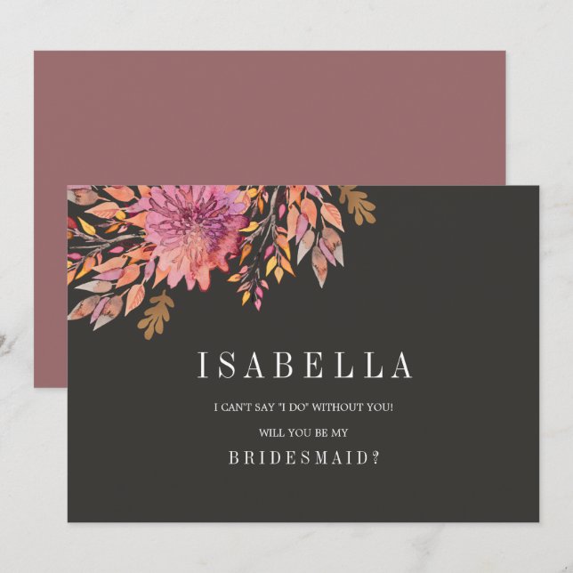 Invitation Rêve d'automne | Mariage Soyez Mon Épouse (Devant / Derrière)