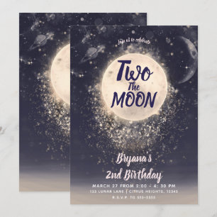 Invitation Rêve Lune Magie Cosmique 2ème Deux à la Lune Anniv