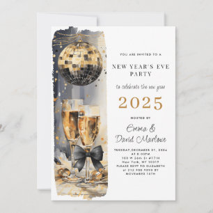 Invitation Réveillon 2025 Disco Ball