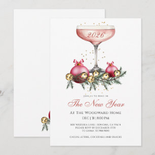 Invitation Réveillon du Nouvel An Champagne
