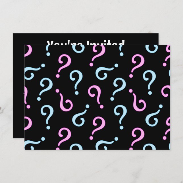 Invitation Révélation de bébé rose ou bleu (Devant / Derrière)