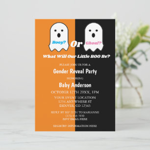 Invitation Révélation de genre de garçon ou de fille Ghoul Ha