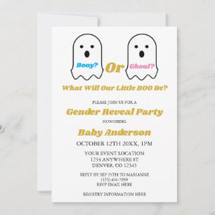 Invitation Révélation de genre de garçon ou de fille Ghoul Ha