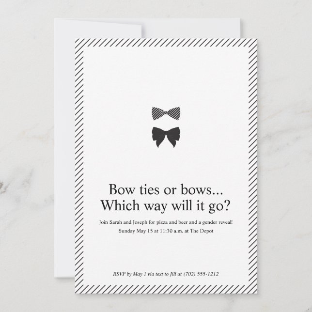 Invitation Révélation décontractée du genre (Devant)