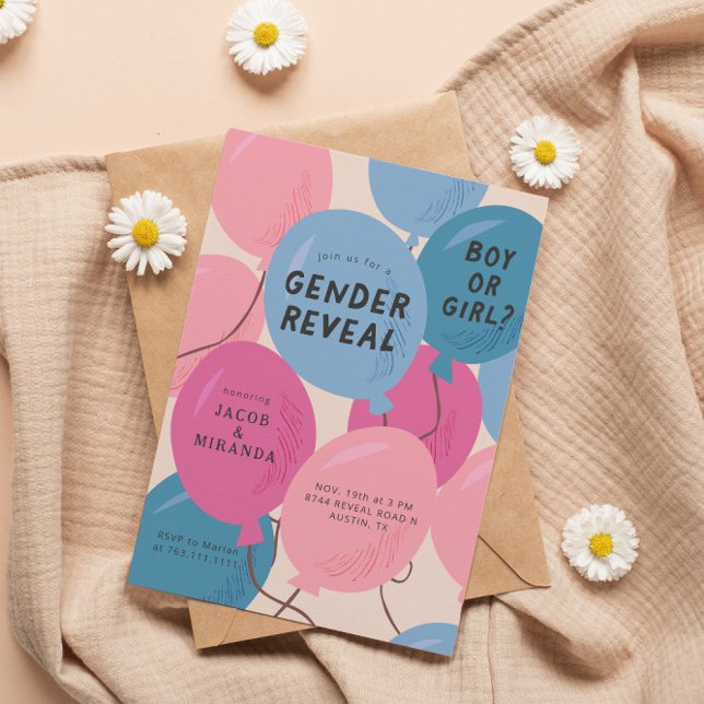 Invitation Révélation du genre des ballons (Créateur téléchargé)