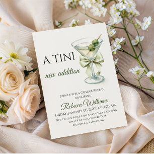 Invitation Révélation du sexe avec un Martini Neutre A Tini N