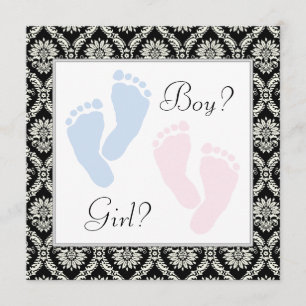 Invitation Révélation du sexe Bébé Pieds Rose Bleu