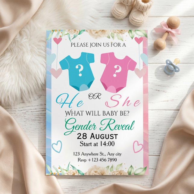Invitation Révélation du sexe de bébé (Créateur téléchargé)