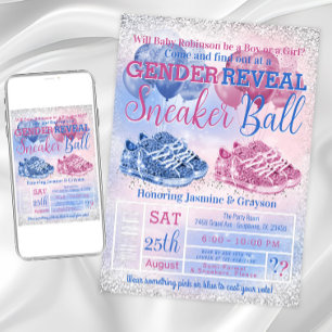 Invitation Révélation du sexe de bébé à la soirée des baskets