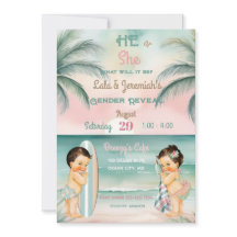 Révélation du sexe de bébé de plage tropicale Blus