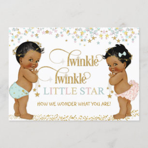 Invitation Révélation du sexe de bébé Étoile scintillante Pet