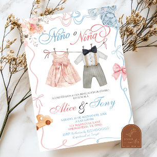 Invitation Révélation du sexe de l'enfant Nino ou Nina Espagn