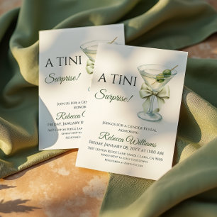 Invitation Révélation du sexe de Tini Surprise Martini Olive